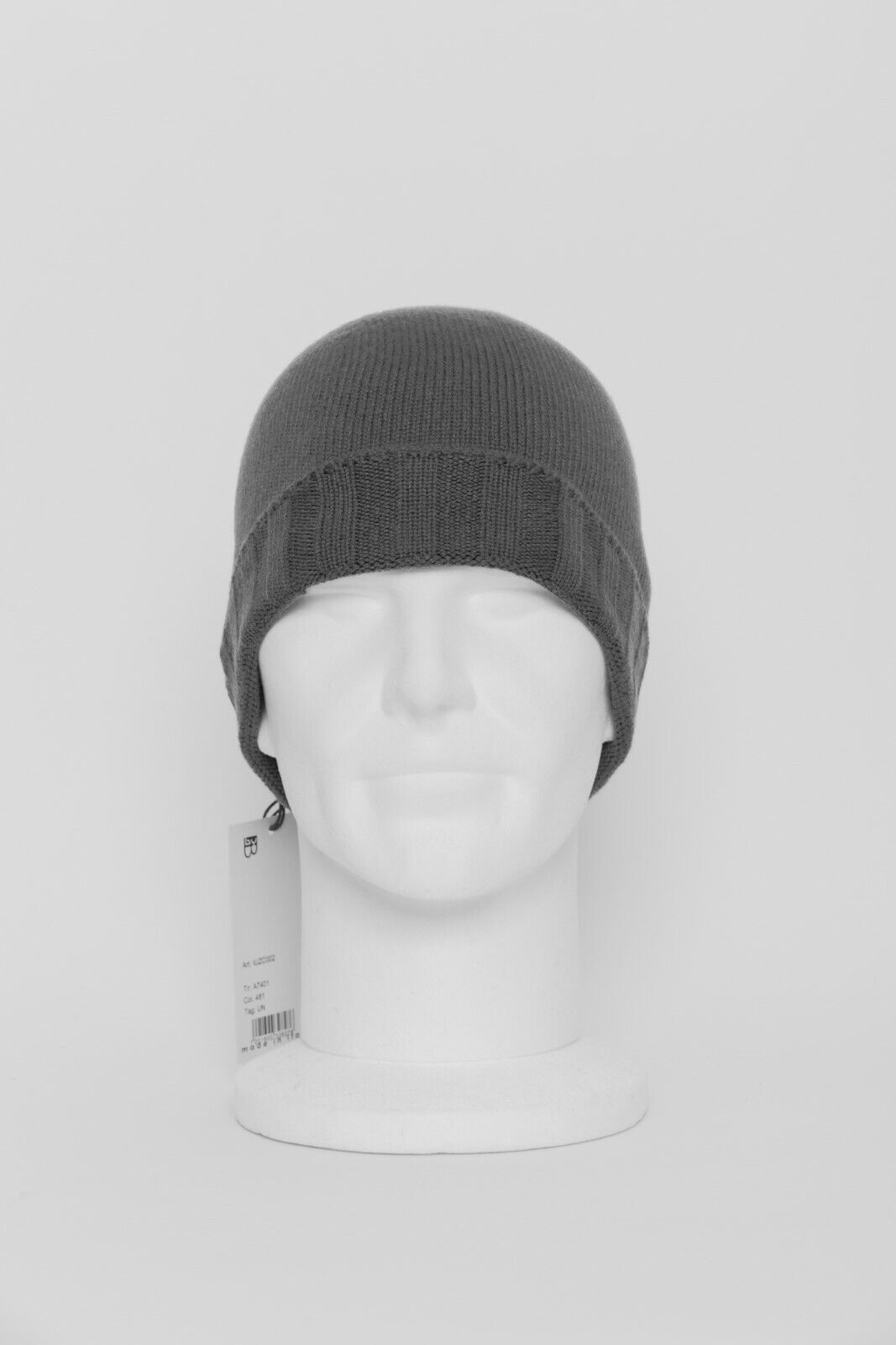 $380 UMBERTO BILANCIONI Gray Beanie Hat 100% Cashmere Made in Italy One Size