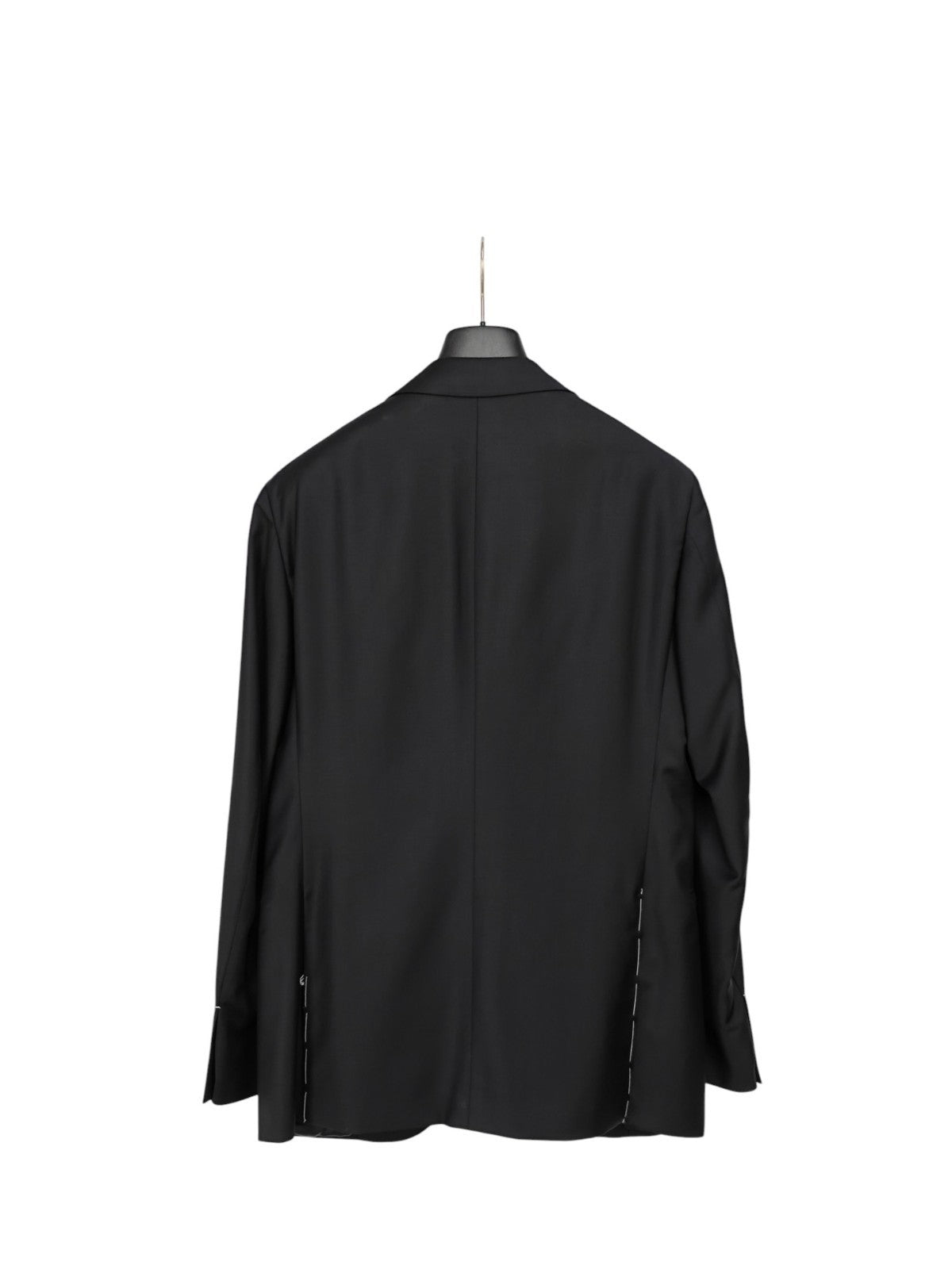 $1800 BURBERRY LONDON Black Solid Suit Fine Wool 130's  38 US / 48 EU 7R