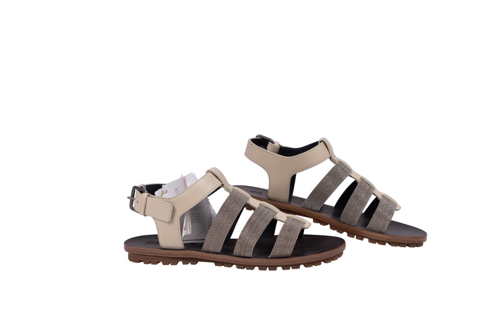 1400$ BRUNELLO CUCINELLI Sandal Monile Shoes Beige Leather  6 US / 3 UK / 36 IT
