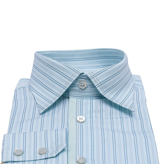 690$ LUXURY GERLIN Shirt Striped ALUMO Jacquard Cotton 16 - 41 1S ZILLI