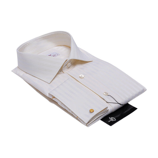 690$ LUXURY GERLIN Shirt Light Yellow ALUMO Cotton Jacquard 2D BIJAN