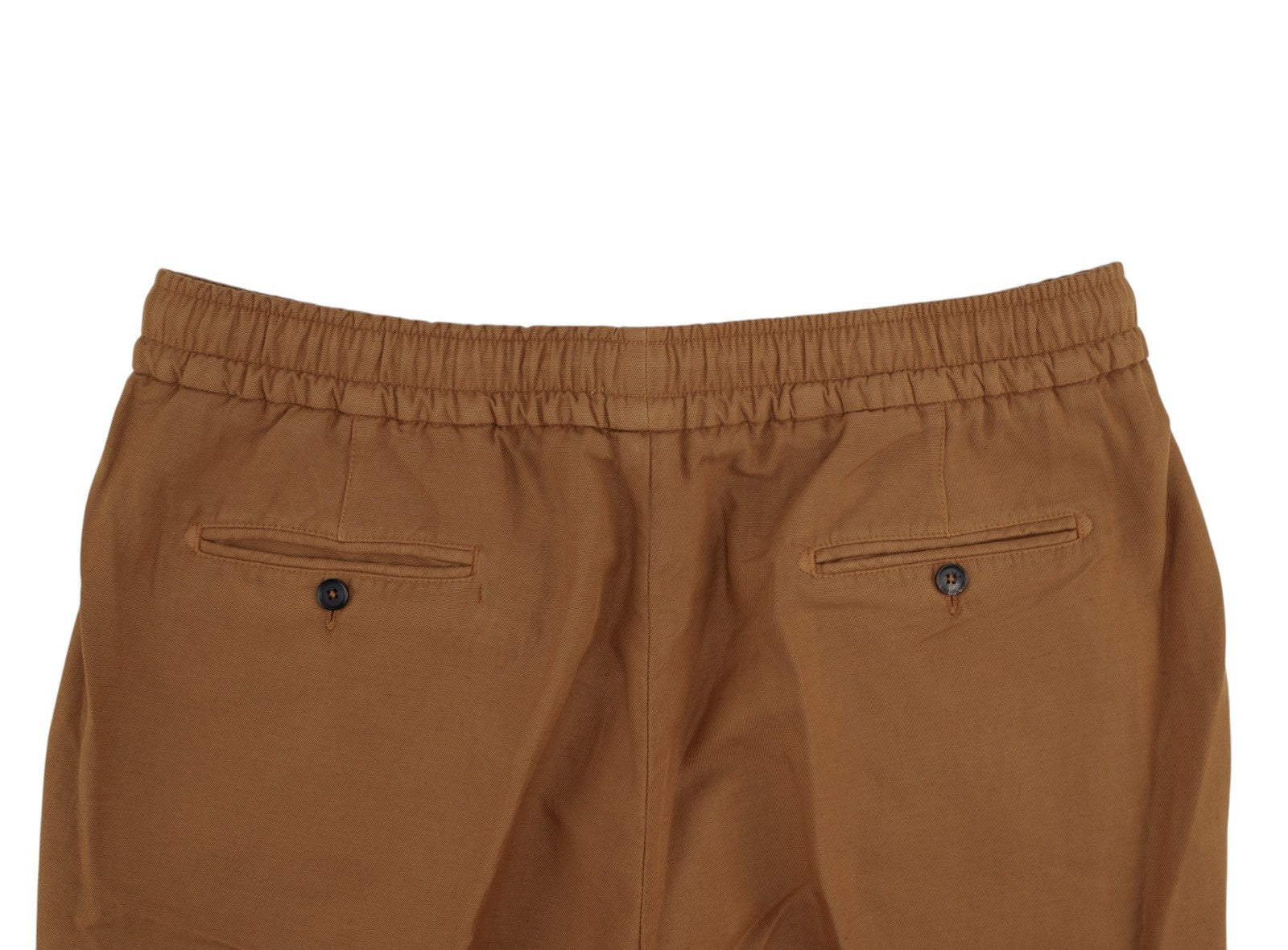 1125$ ISAIA NAPOLI Rust Drawstring Pant Relaxed Fit Cotton - Linen 40 US / 56 EU