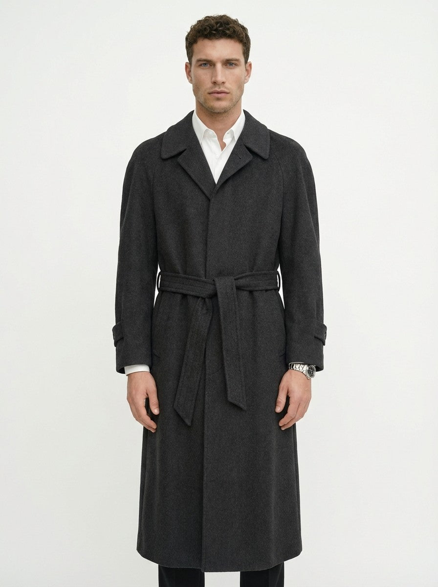 4900$ SARTORIA GEMMATI Belted Coat INNER MONGOLIA CASHMERE ZEGNA 44 US / 54 IT