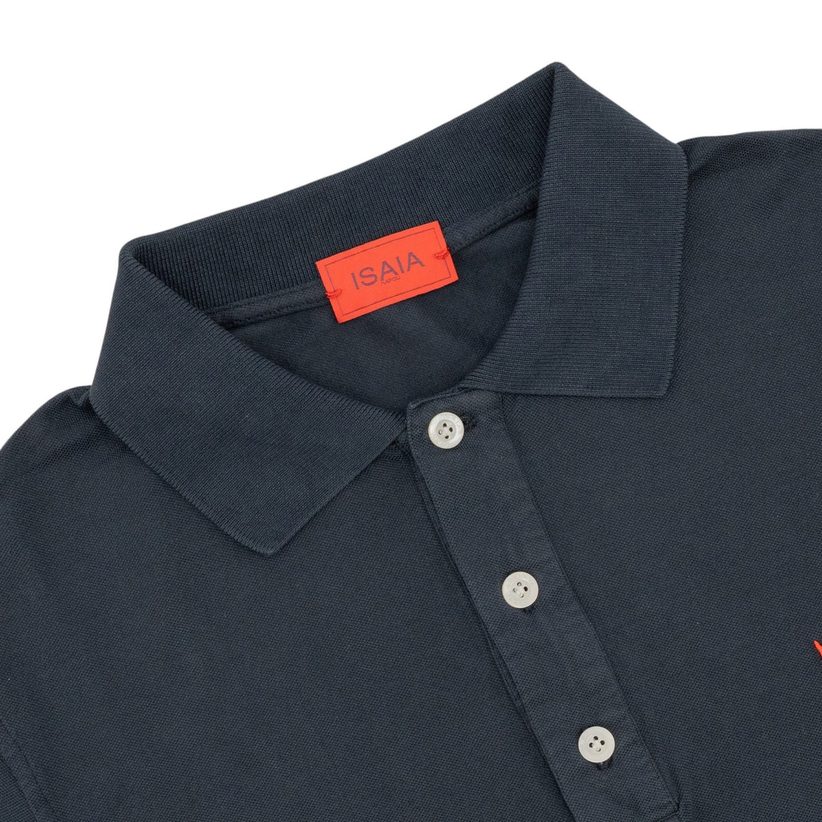 575$ ISAIA NAPOLI Blue Navy Polo Short Sleeve 100% Jersey Cotton Size XS