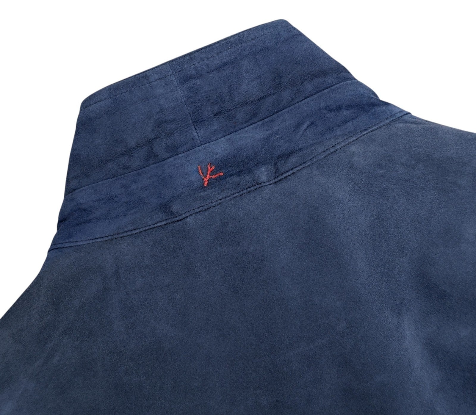 5500$ ISAIA Blue Overshirt Jacket 100% Suede Lambskin Leather 44 US / 54 EU