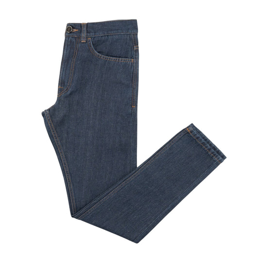 735$ ISAIA NAPOLI Blue Denim Jeans Pant Cotton Linen Slim Fit 28 US / 44 EU