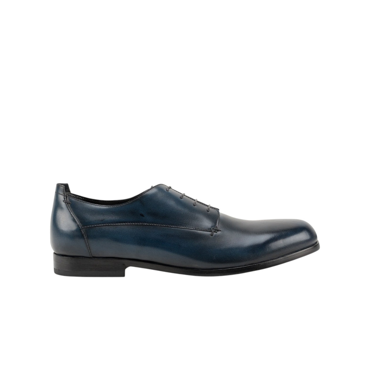 1200$ TESTONI Derby Shoes Grain Brushed Calf Blue Navy 8 UK / 9 US / 42 IT