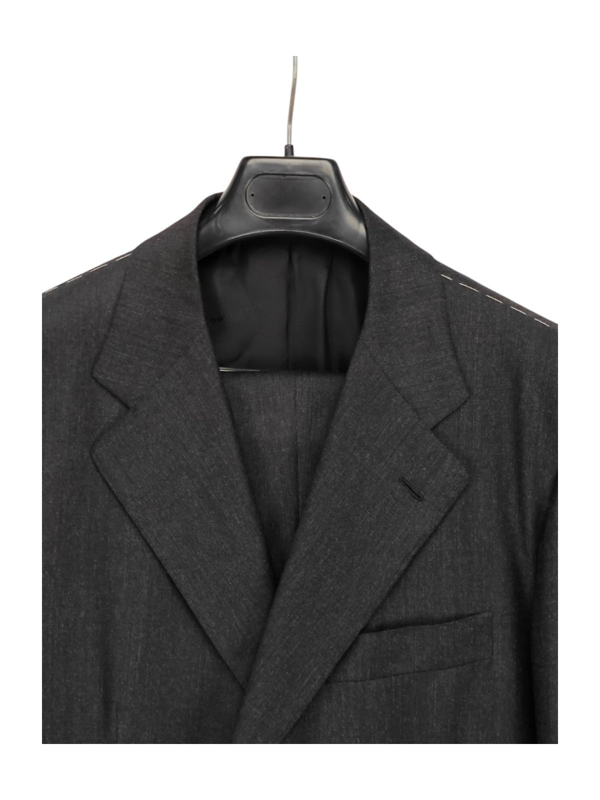 $4490 FRANCK NAMANI by CESARE ATTOLINI Gray Suit Fine Wool 150's 44 US / 54 EU