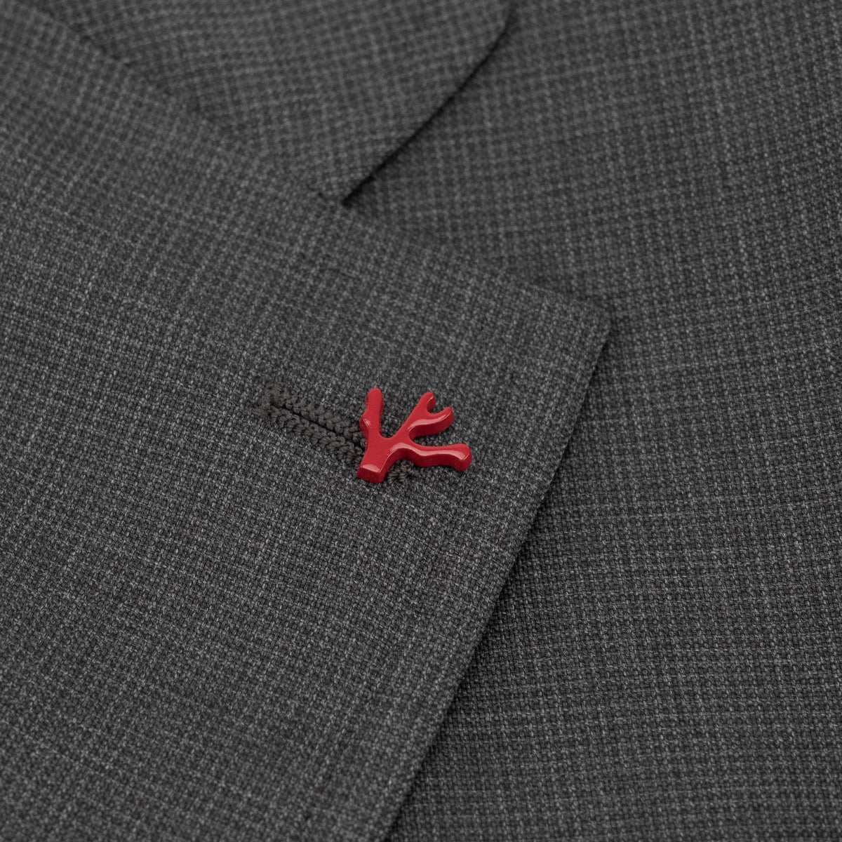 $6550 ISAIA NAPOLI "Capri" Charcoal Gray Suit Hand-Sewn Fine Wool Micro Checks