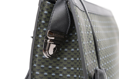 $720 Testoni Bologna Green OPTICAL Calf Hand Clutch Bag + Padlock Key