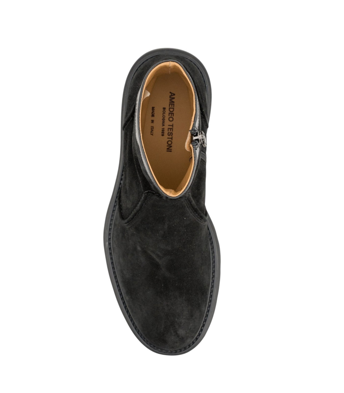 1550$ TESTONI Combat Zip Boot Shoes Suede + Plain Calf Black 8 UK / 9 US / 42 IT