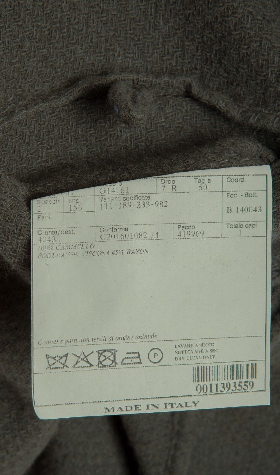 $2090 BELVEST Green 100% Camel Hair Jacket Blazer  40 US / 50 EU Drop 7R 