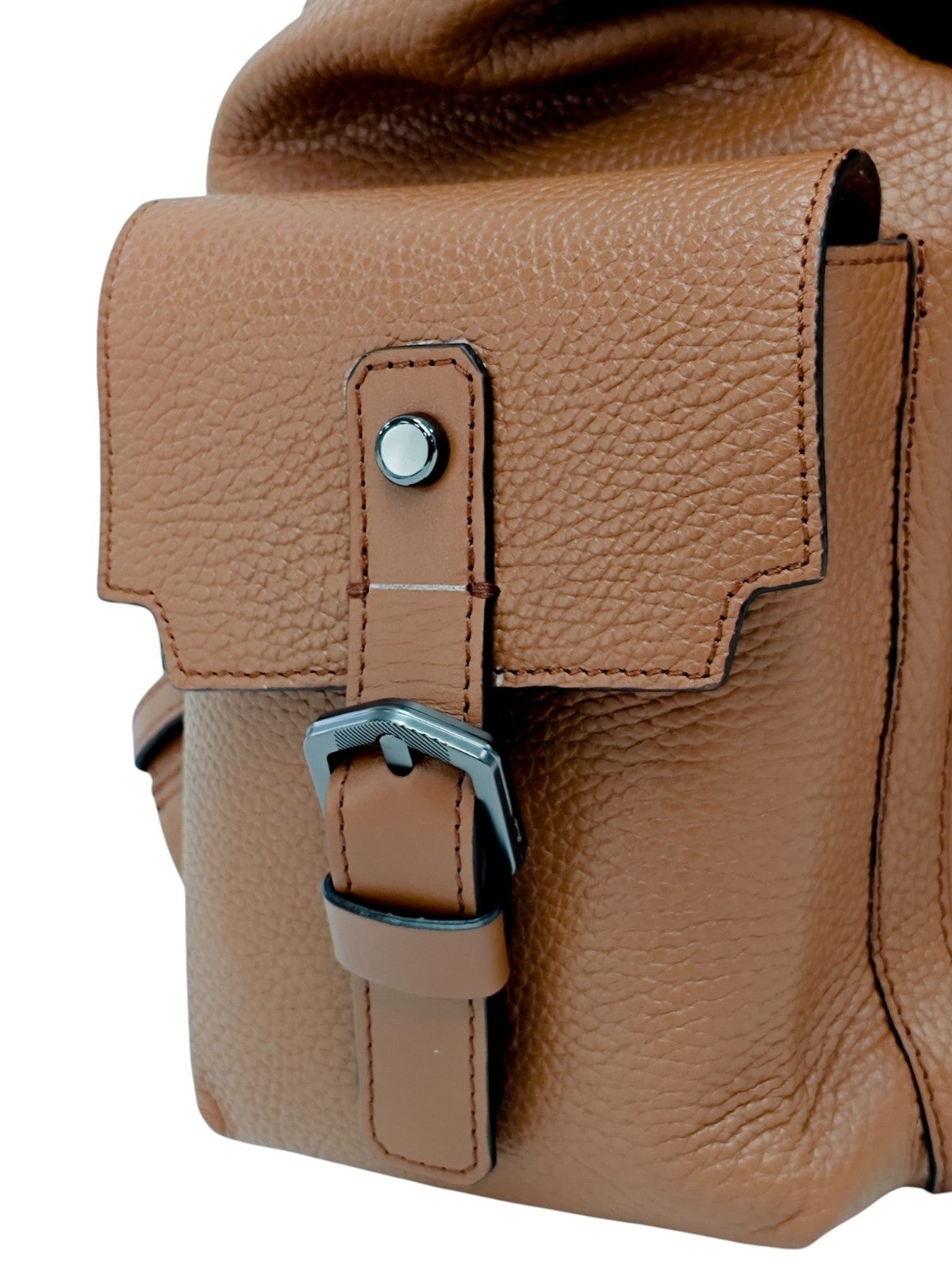 1980$ PINEIDER FIRENZE Brown Grain Calf Multiple Backpack Travel Weekender