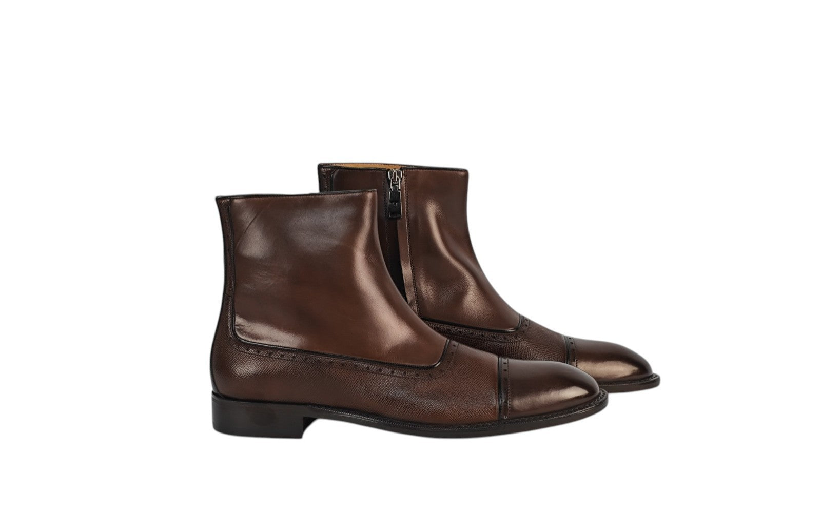 1650$ TESTONI "Piuma" Brown Ankle Boot Shoes Calf  8 UK / 9 US / 42 IT