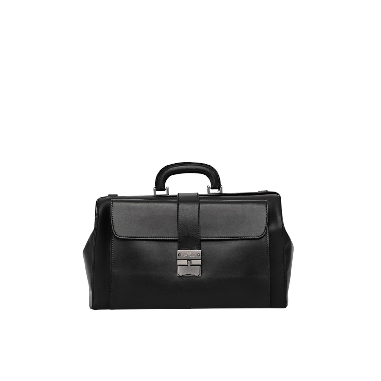 1450$ PINEIDER FIRENZE 1774 Grained Calf Work Doctor Bag Laptop Black