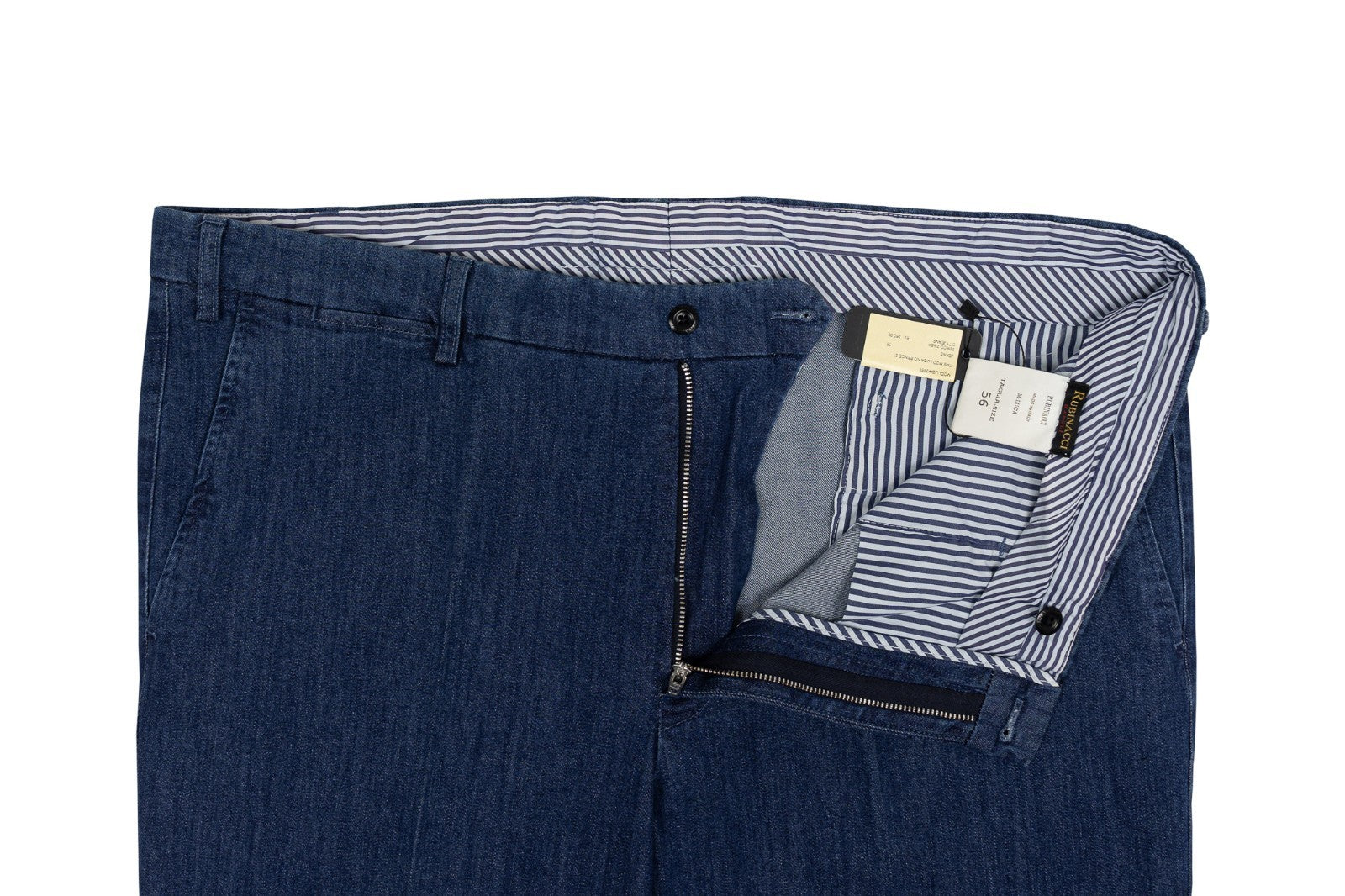 625$ RUBINACCI NAPOLI "Luca" Blue Cotton Stretch City Jeans Pant 40 US / 56 EU