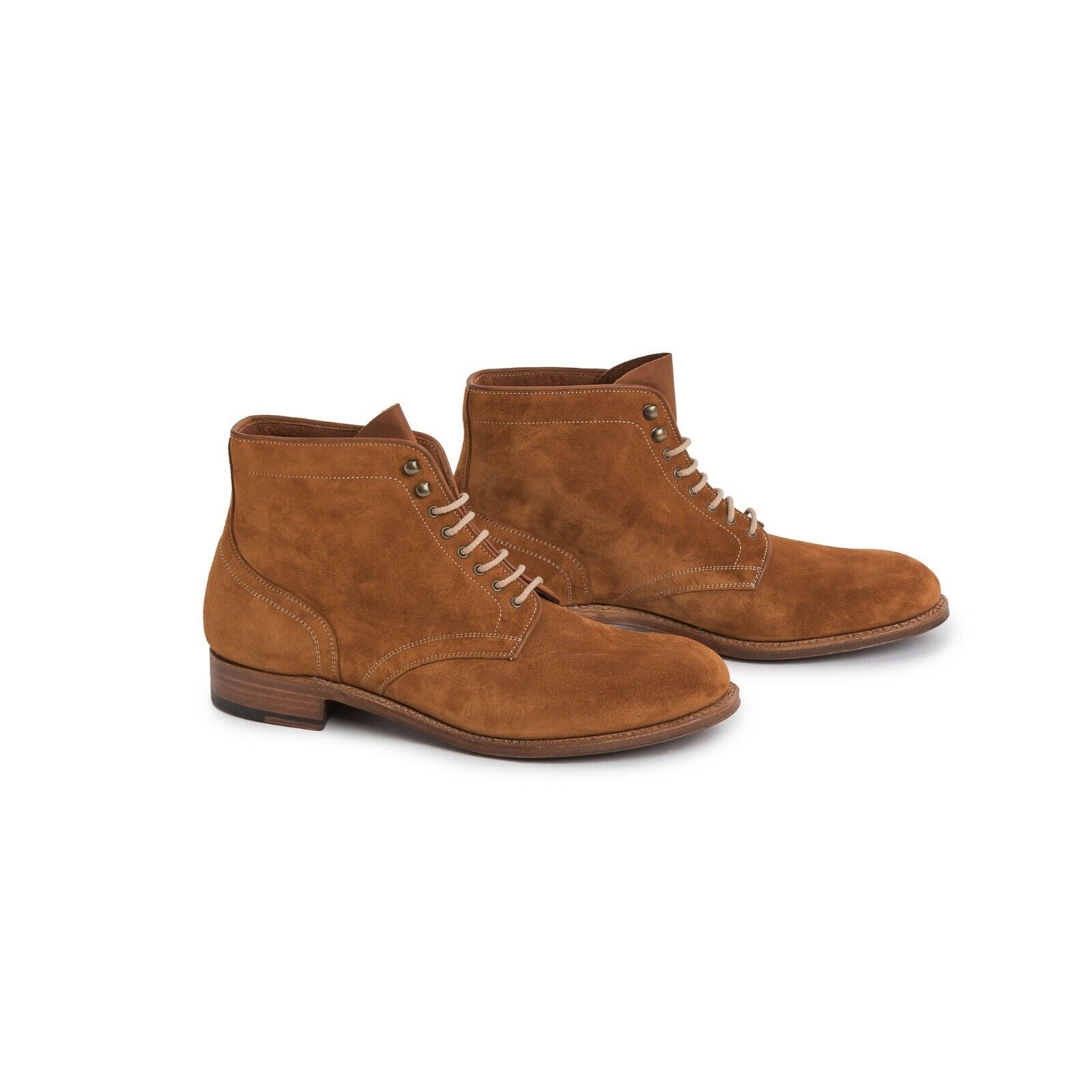 Carlos Santos Suede Derby Boot Snuff Brown Goodyear Welted Leather Sole 9124