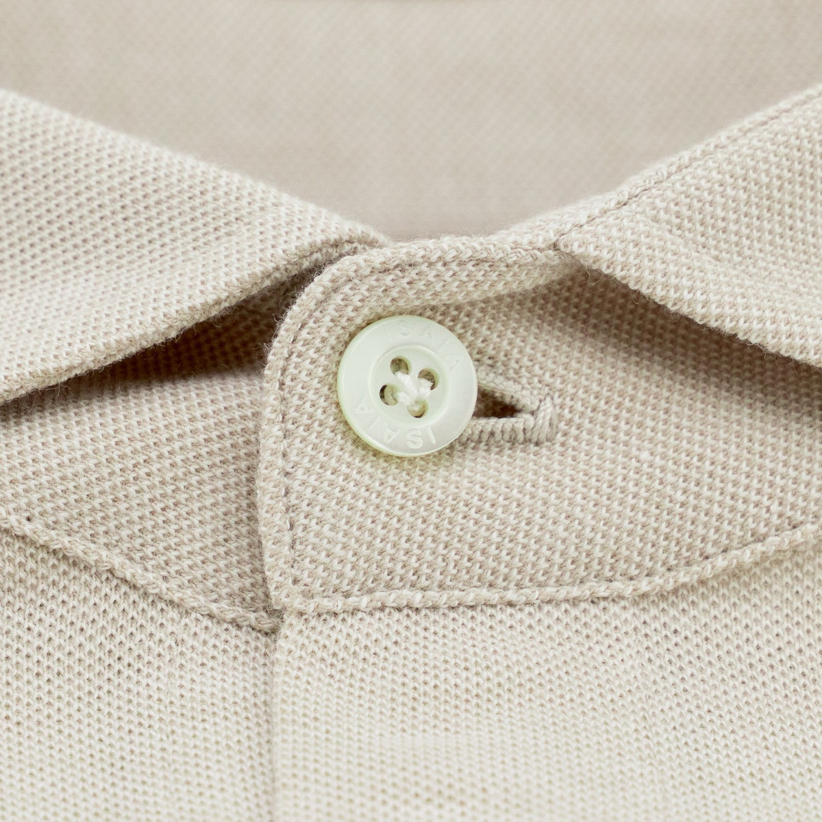 740$ ISAIA NAPOLI Dress Shirt Beige Jersey Stretch Medium Cotton 16 - 41