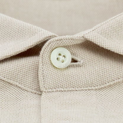 740$ ISAIA NAPOLI Dress Shirt Beige Jersey Stretch Medium Cotton 16 - 41