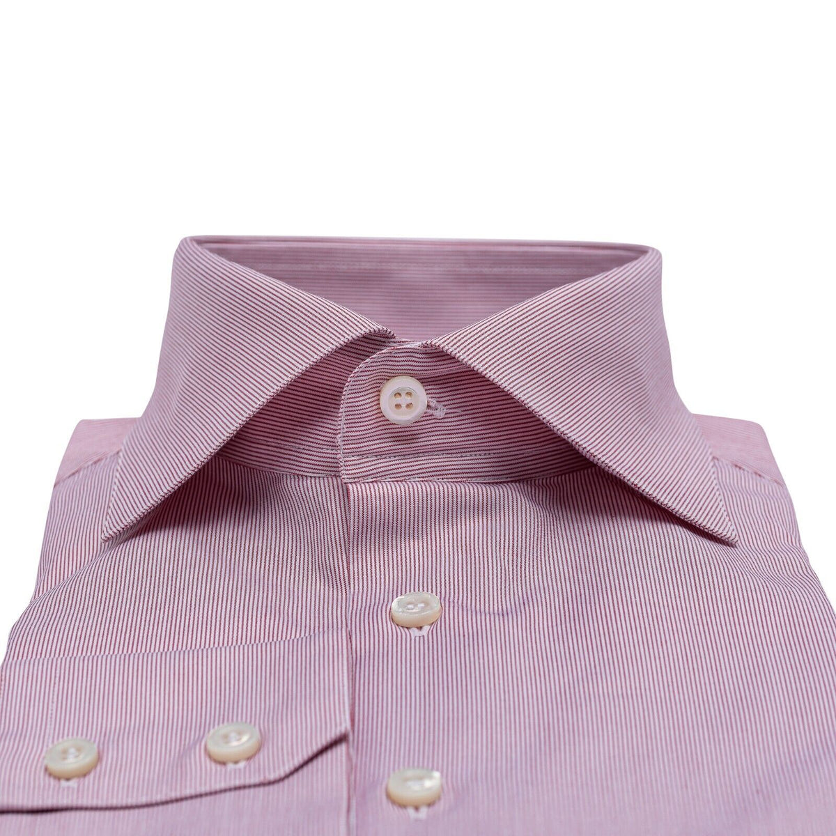690$ ITALIAN LUXURY GERLIN Shirt Red - White Striped Cotton  2AO ZILLI