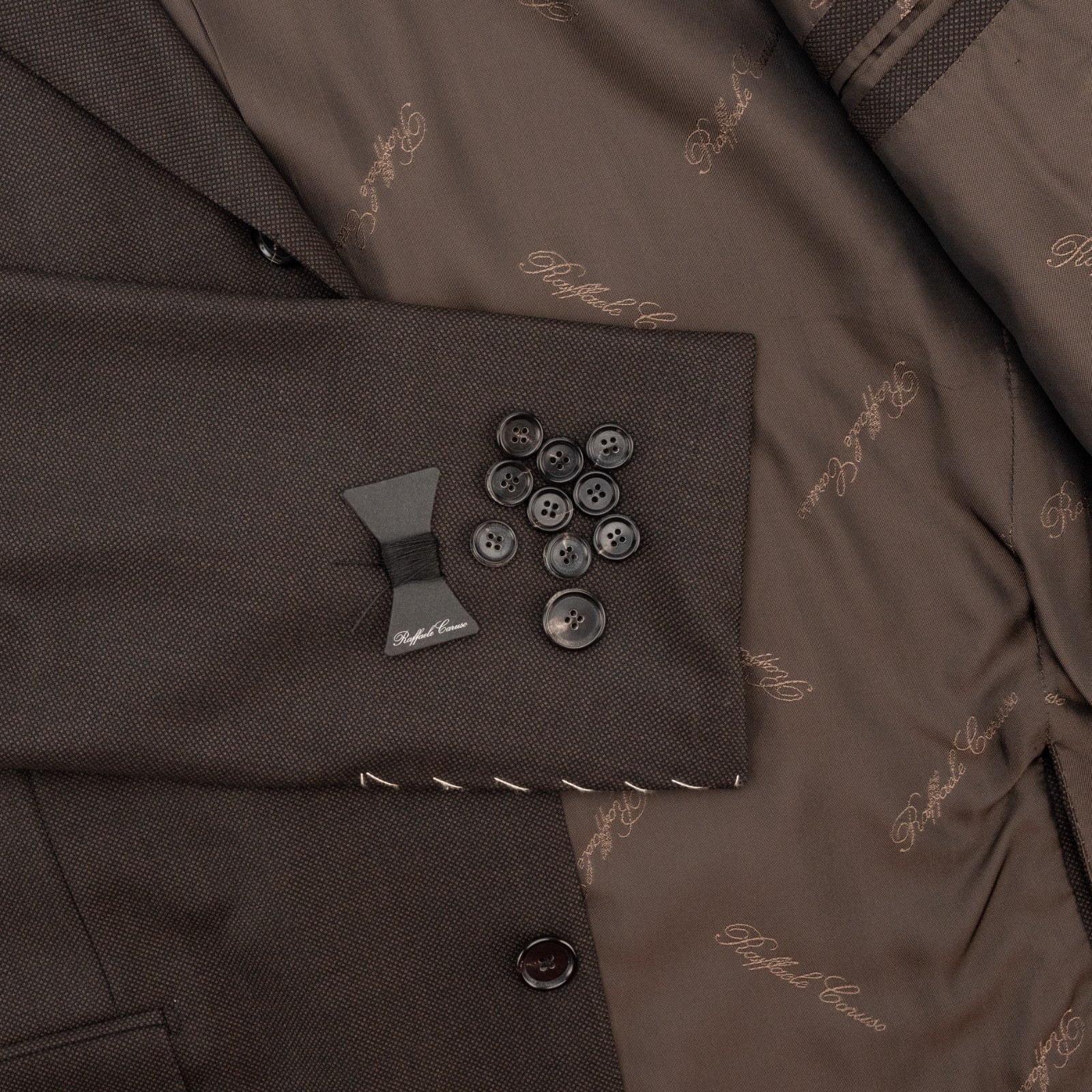 $2400 RAFFAELE CARUSO Brown Suit LORO PIANA 4 Season Wool 120's 44 US 54 EU