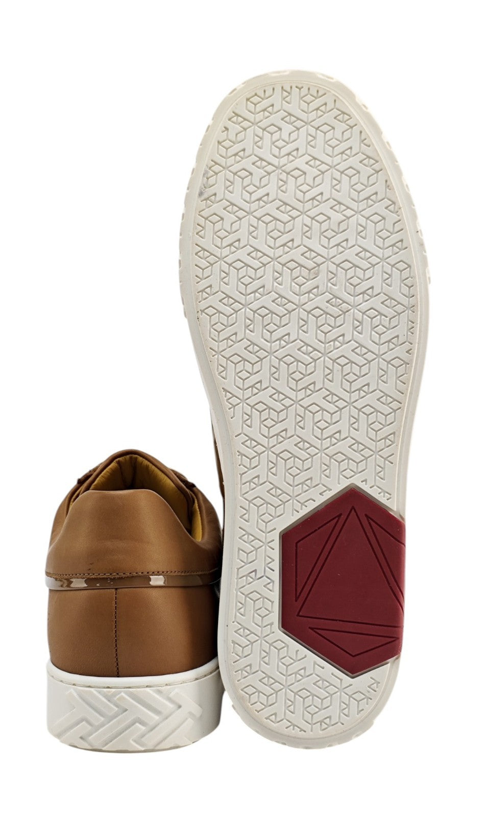 850$ TESTONI "Ravenna" Sneaker Shoes Interlocking Calf Brown 8 UK / 9 US / 42 IT