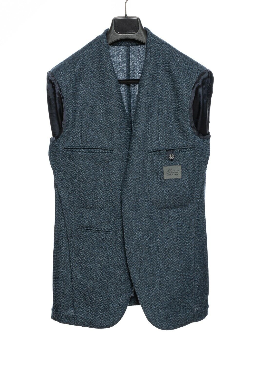 $1795 BELVEST Blue Wool Herringbone Jacket Blazer 46 US  56 EU Drop 7R  F/W 2018