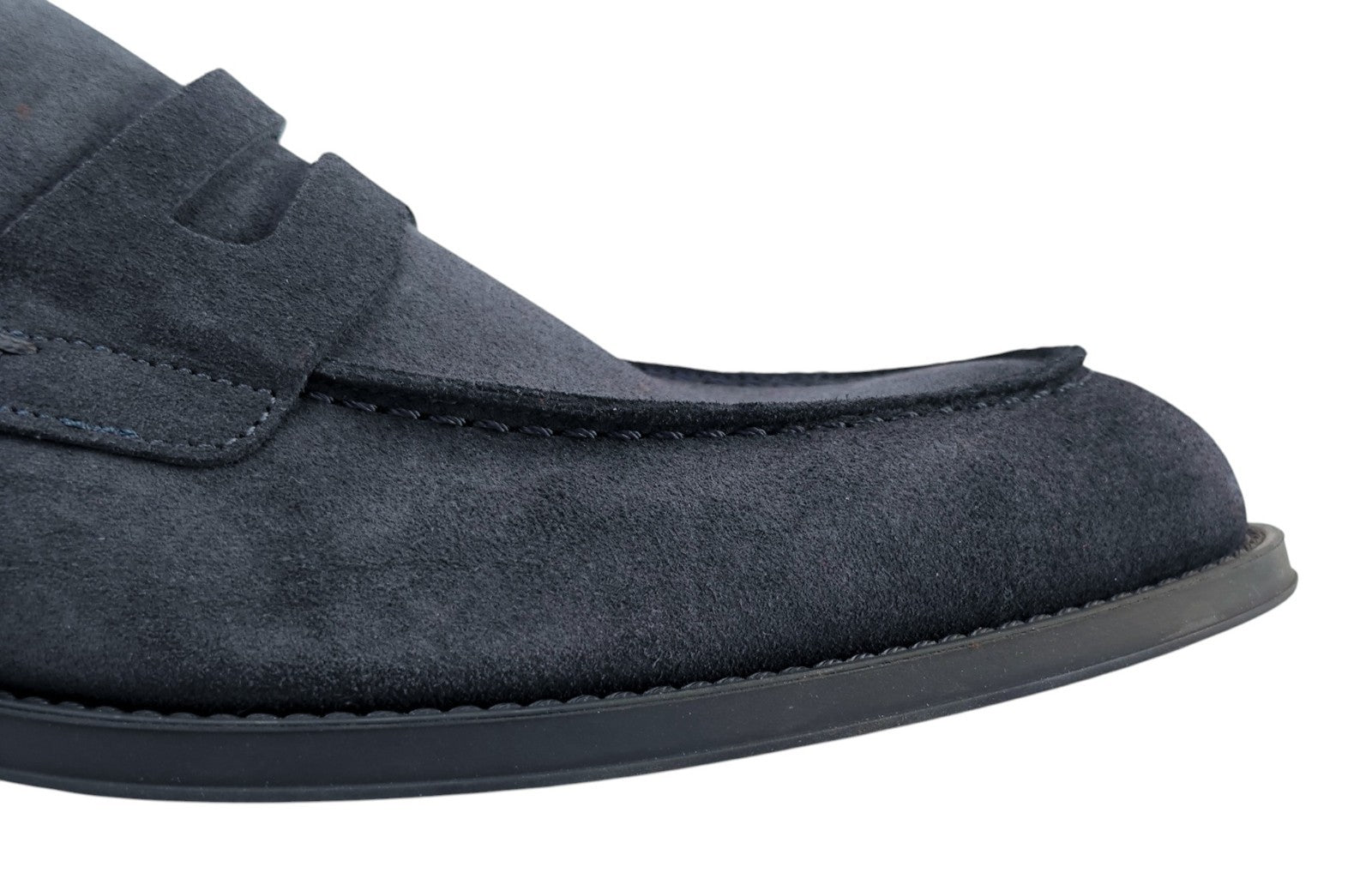 1300$ TESTONI Penny Loafer Casual Suede Calf Blue Indigo 8 UK / 9 US / 42 IT