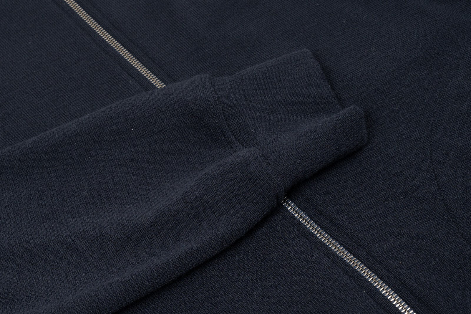 1600$ ISAIA NAPOLI Blue Navy Full Zip Track Jacket Cardigan Wool Cotton Size M