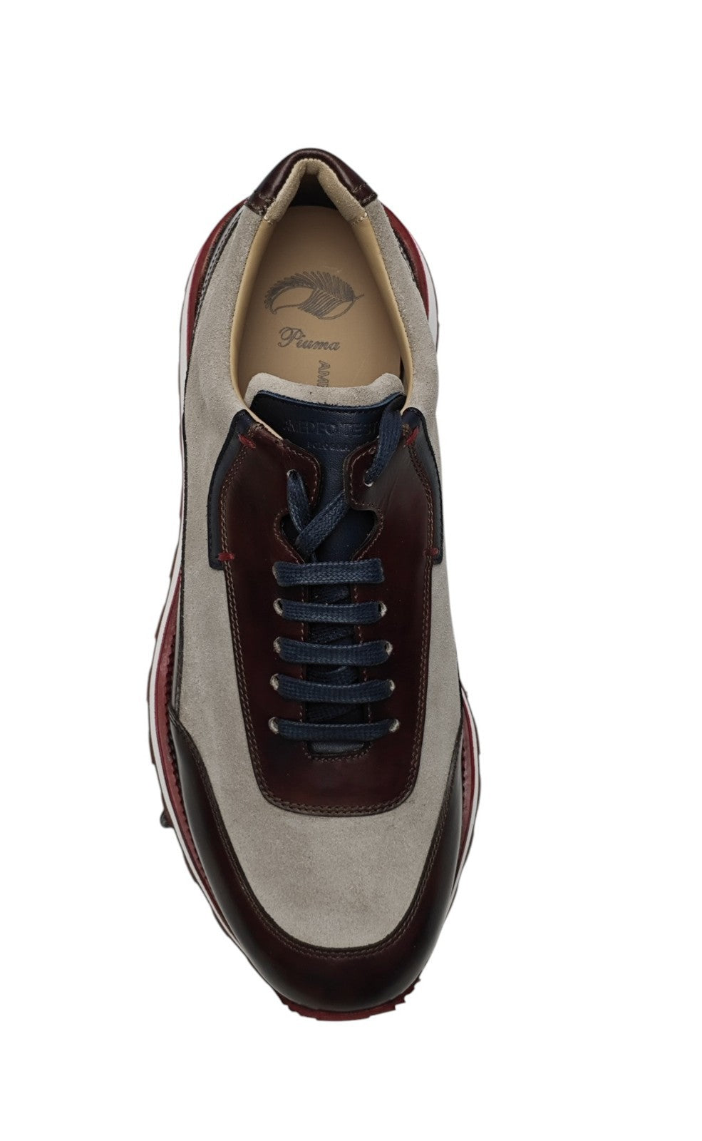 1200$ TESTONI "Piuma" Sport Sneaker Suede + Calf  9 UK / 10  US / 43 IT