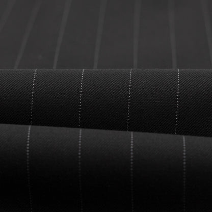 $6600 ISAIA "Gregorio" Black Hand-Sewn Suit Fine Wool Striped 46 US / 56 EU 8R