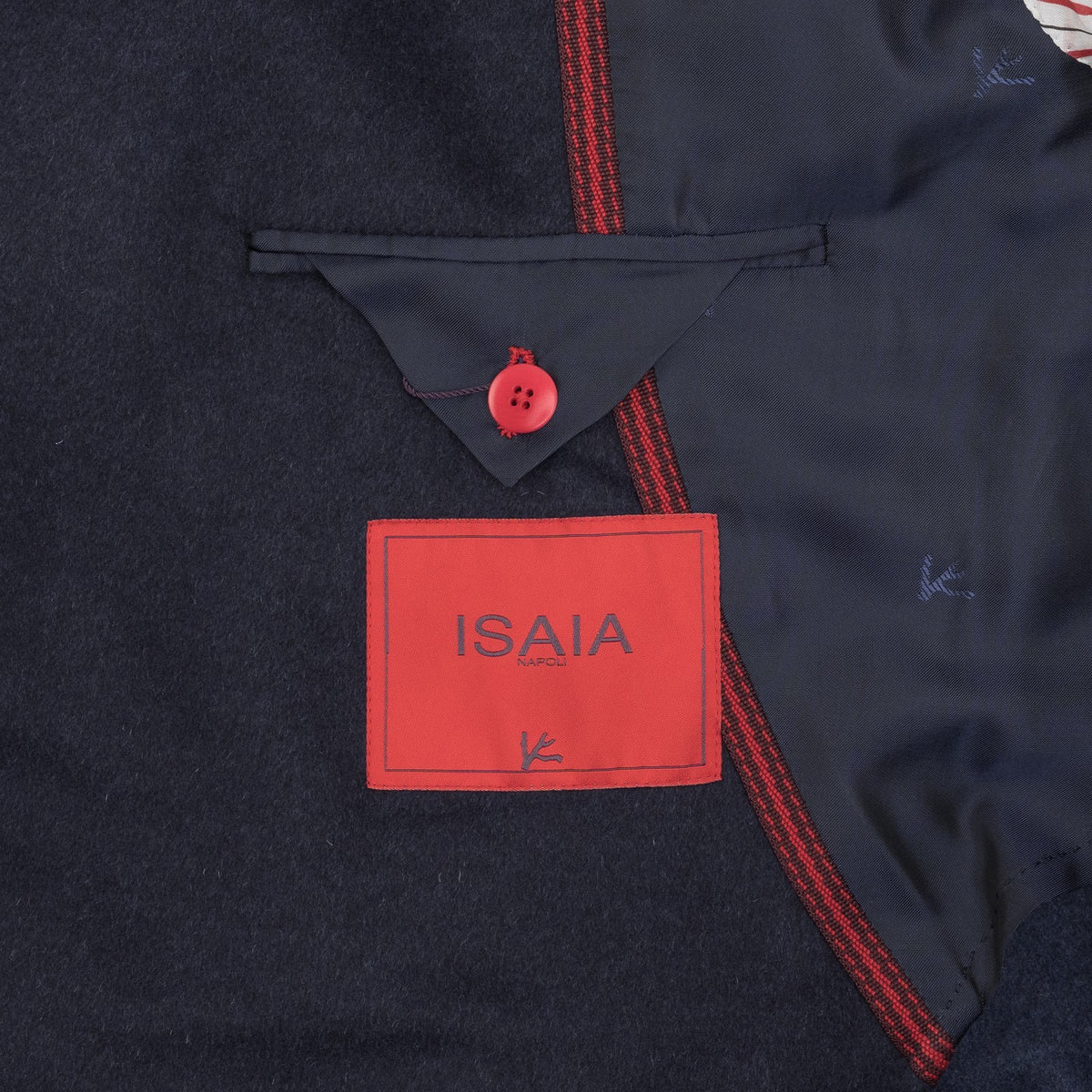 7250$ ISAIA APOLI Blue Navy Peacoat Coat Wool - Cashmere 50 US / 60 EU R