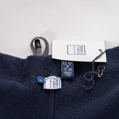 1200$ FEDELI CASHMERE Pant Joggers Sweatpants Blue 100% Soft Cashmere