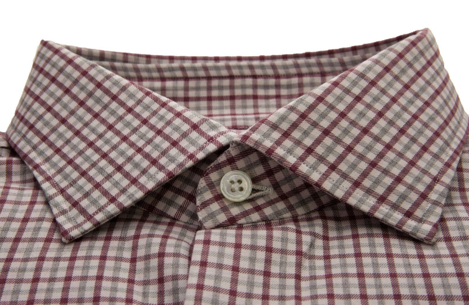 BELVEST by Finamore Napoli Shirt Cashmere / Cotton Checks 16 1/2 - 42 Reg