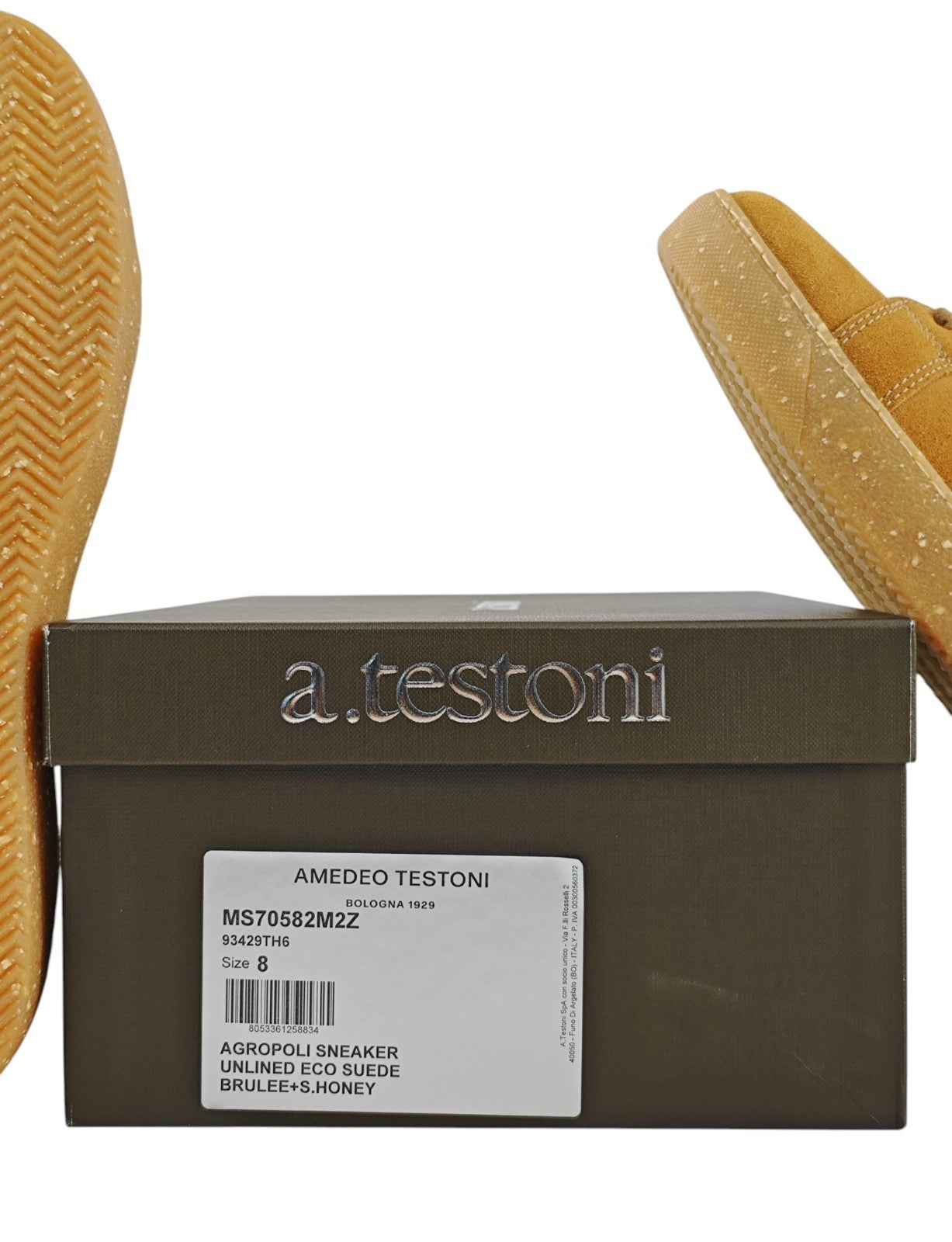 850$ TESTONI Unlined Sneaker Shoes Honey / Brulee Suede 8 UK  / 9 US / 42 IT