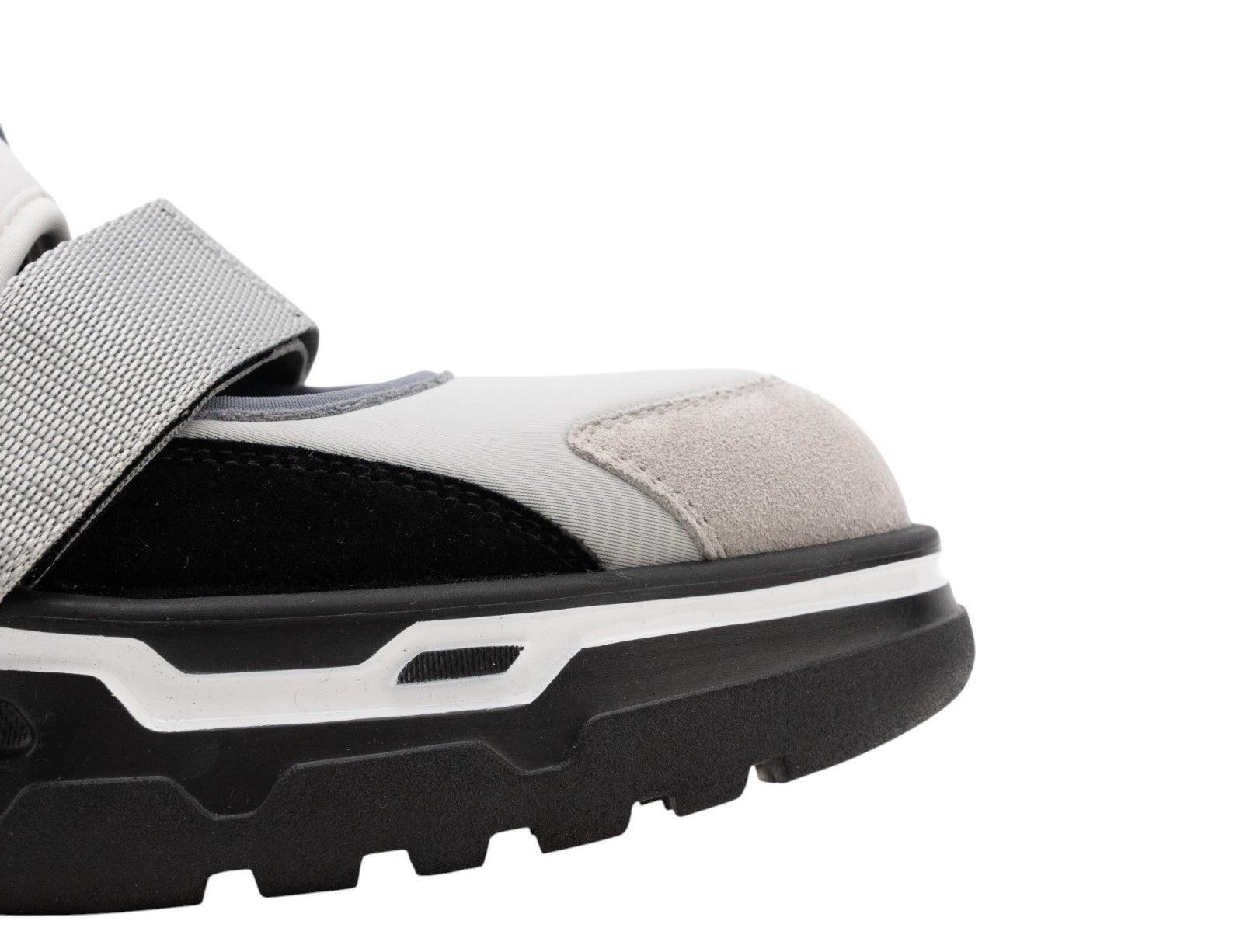 1450$ GIORGIO ARMANI Sandal Sneakers Shoes Tech Suede Strapped Ice Gray Lug Sole