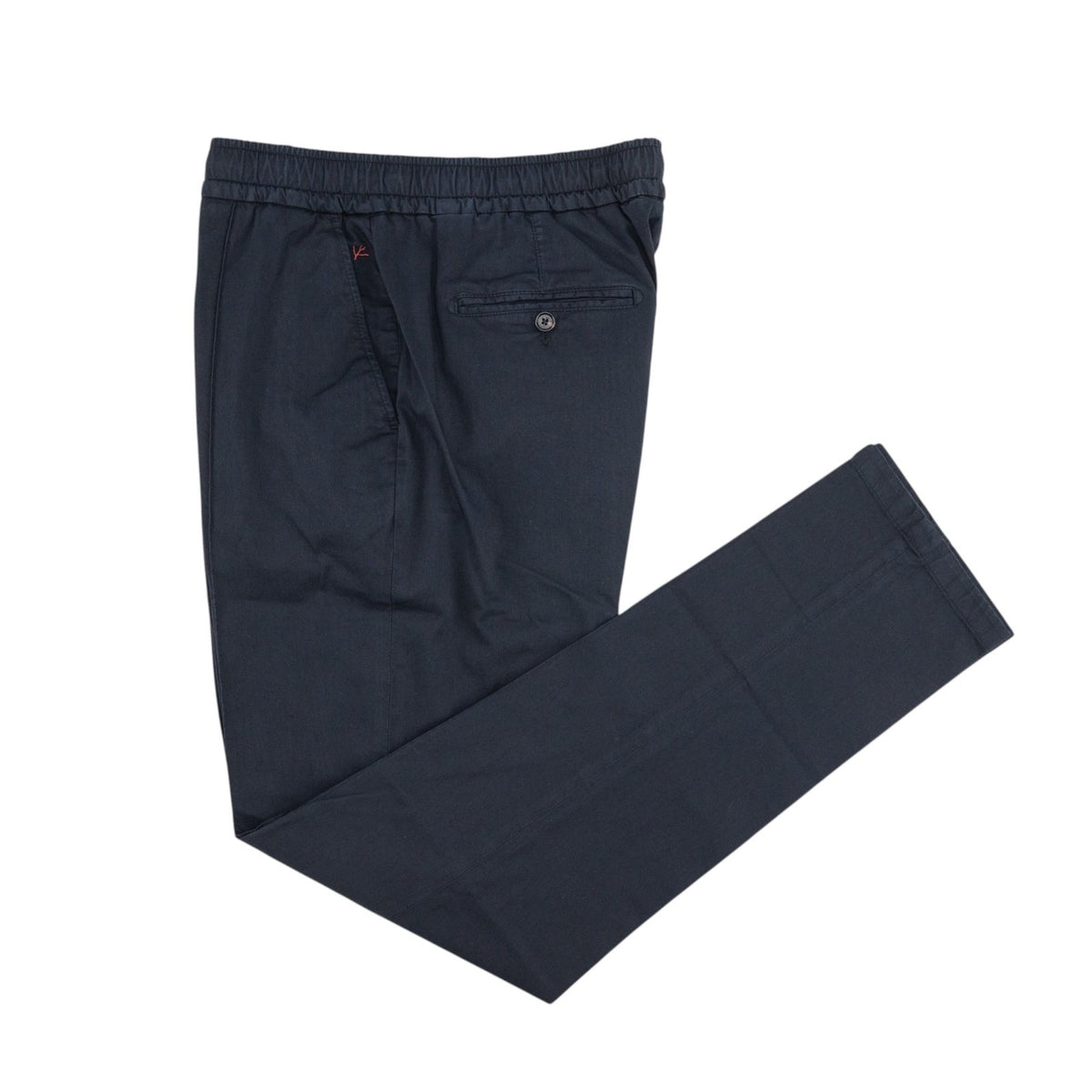 1050$ ISAIA NAPOLI Dark Blue Drawstring Pant Cotton Tapered Fit 34 US / 50 IT