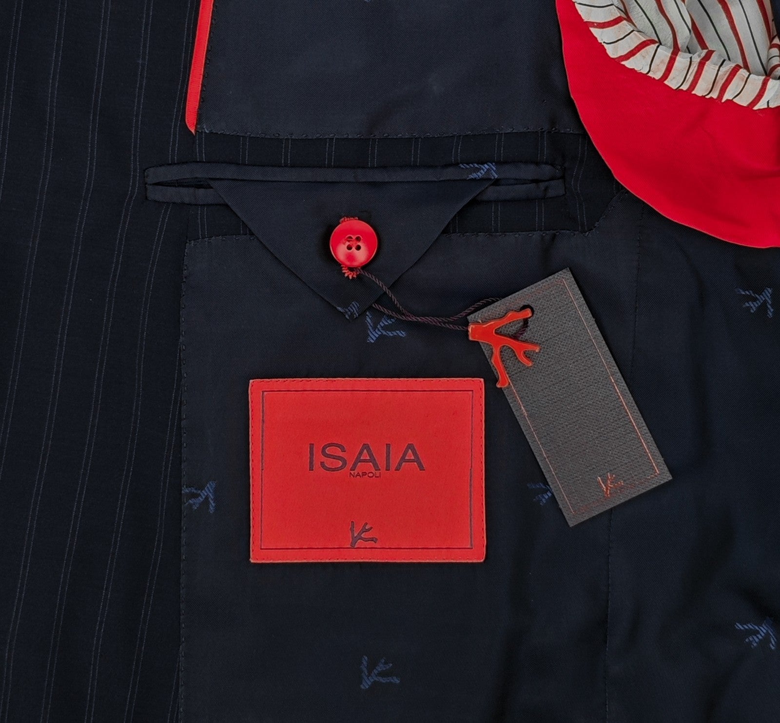 $6600 ISAIA "Capri" Slim-Fit Blue Navy Striped Suit Fine Wool 38 US / 48 EU 8R