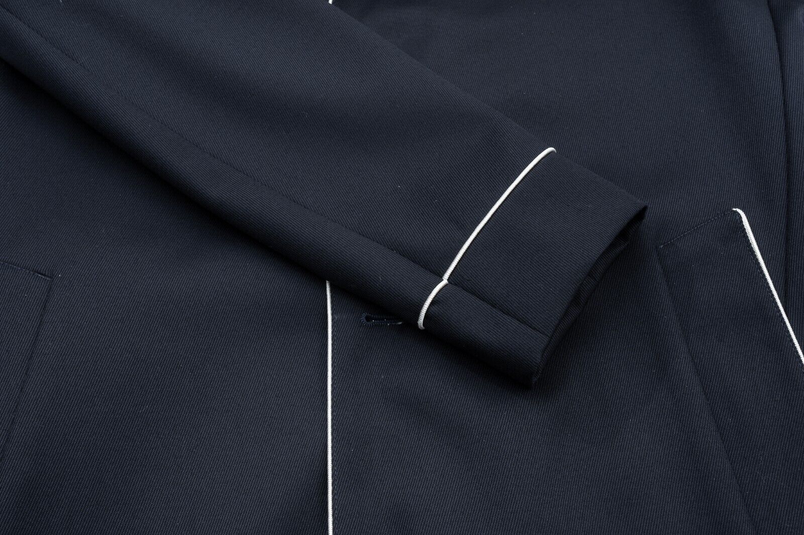 $1100 EIDOS by ISAIA NAPOLI Blue Trench Coat Bicolor Belted Wool 38 US / 48 EU