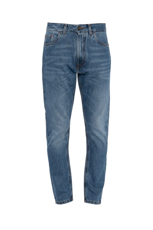 690$ ISAIA NAPOLI Blue Denim Jeans Trousers Pant Regular Cotton Made in Italy