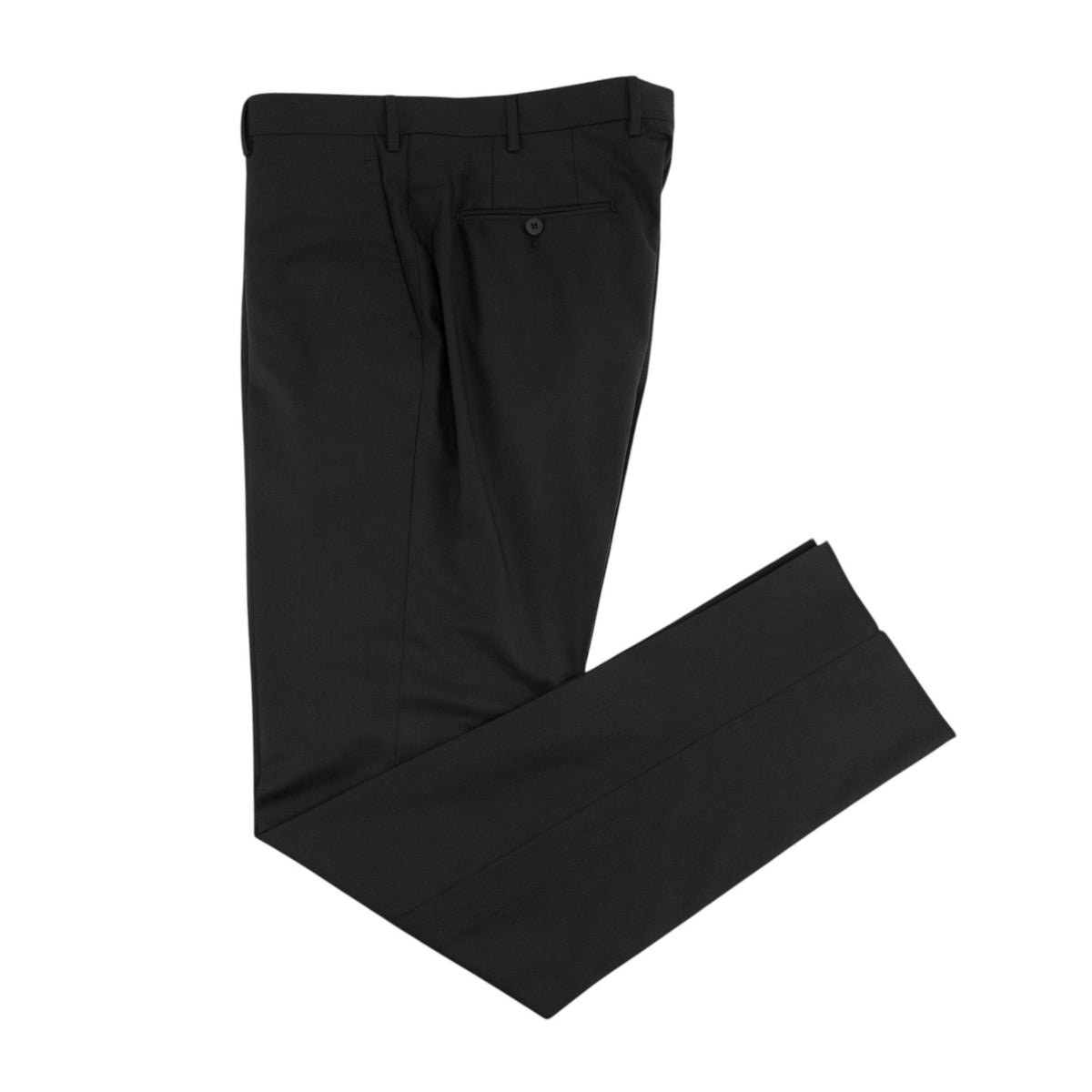 $7150 ISAIA "Sanita" Black Suit Hand-Sewn Fine Wool Aquaspider Water Repellent
