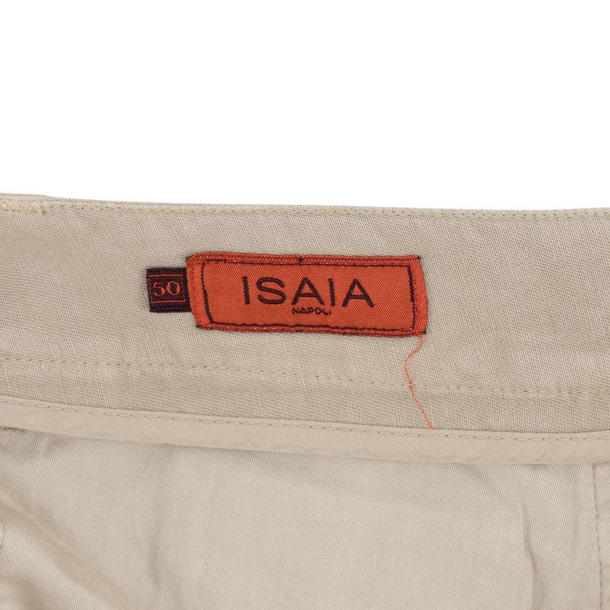 725$ ISAIA NAPOLI Beige 5 Pocket Trouser Pant Cotton Linen Regular Fit