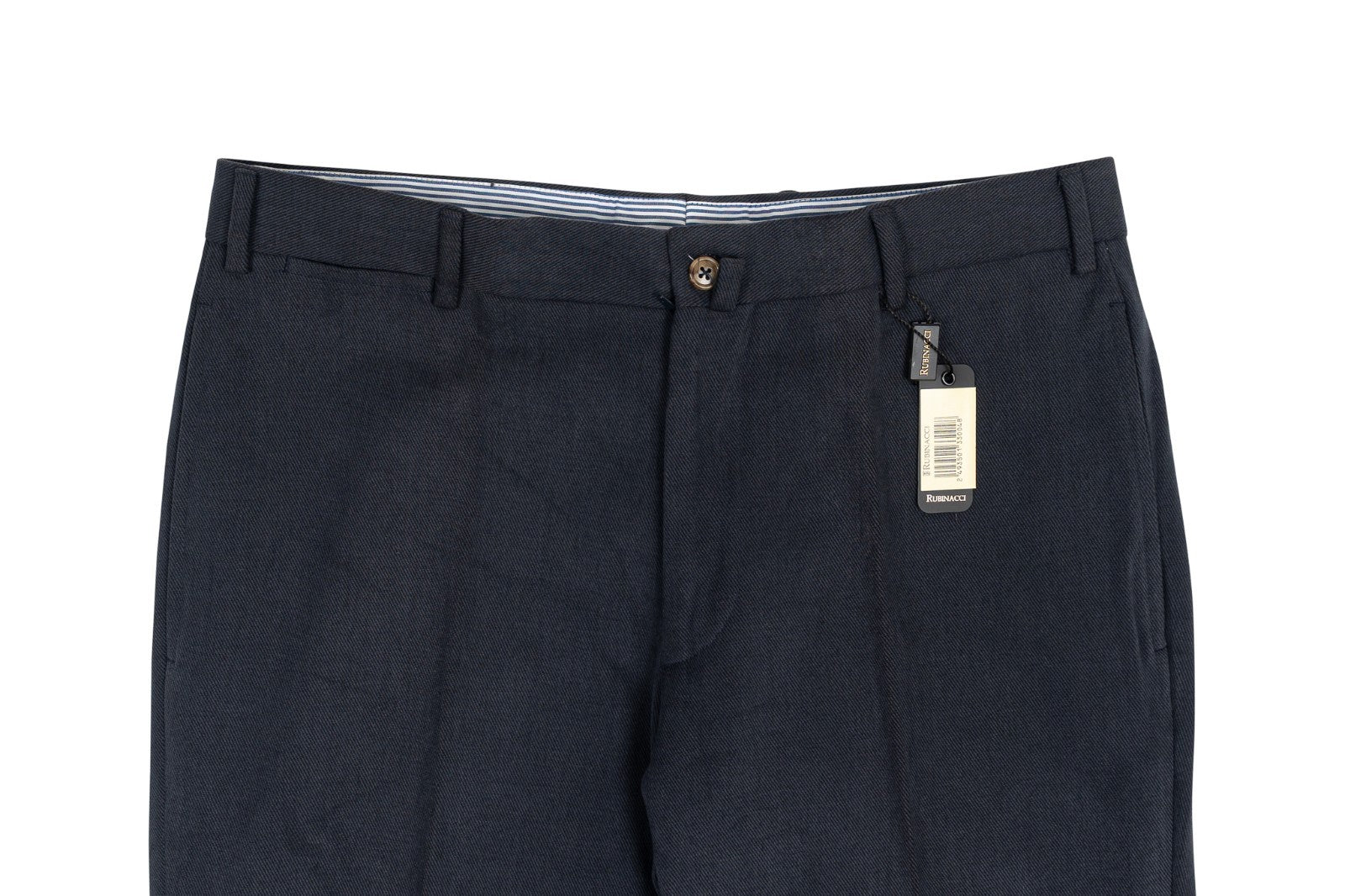 620$ RUBINACCI NAPOLI Dark Blue Dress Pant Cotton Twill 32 US / 48 EU