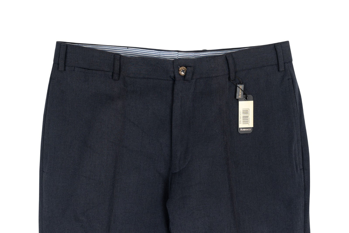 620$ RUBINACCI NAPOLI Dark Blue Dress Pant Cotton Twill 32 US / 48 EU