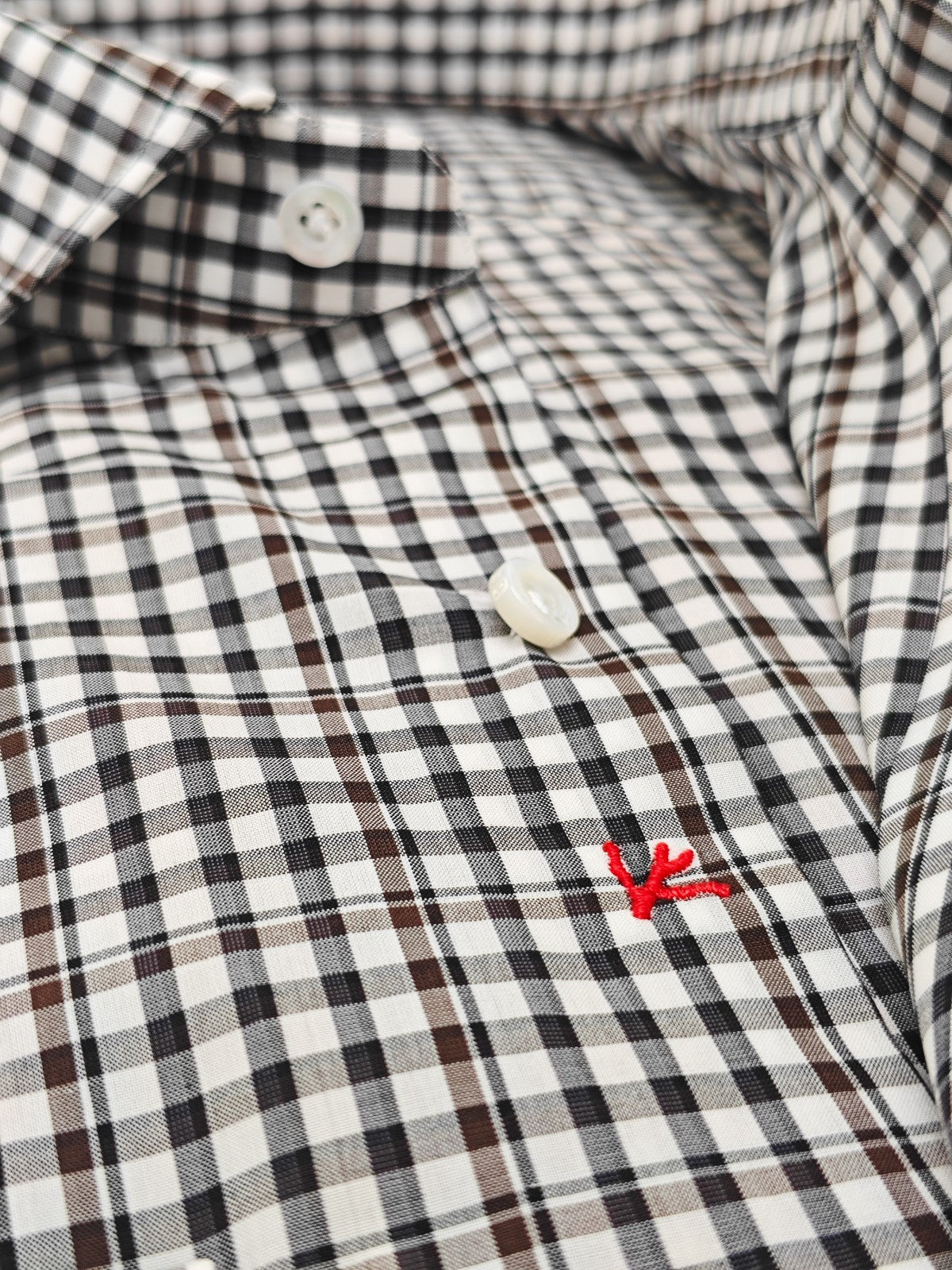 730$ ISAIA "Milano" Dress Shirt Checks Hand-Sewn Fine Cotton 15.75 - 40