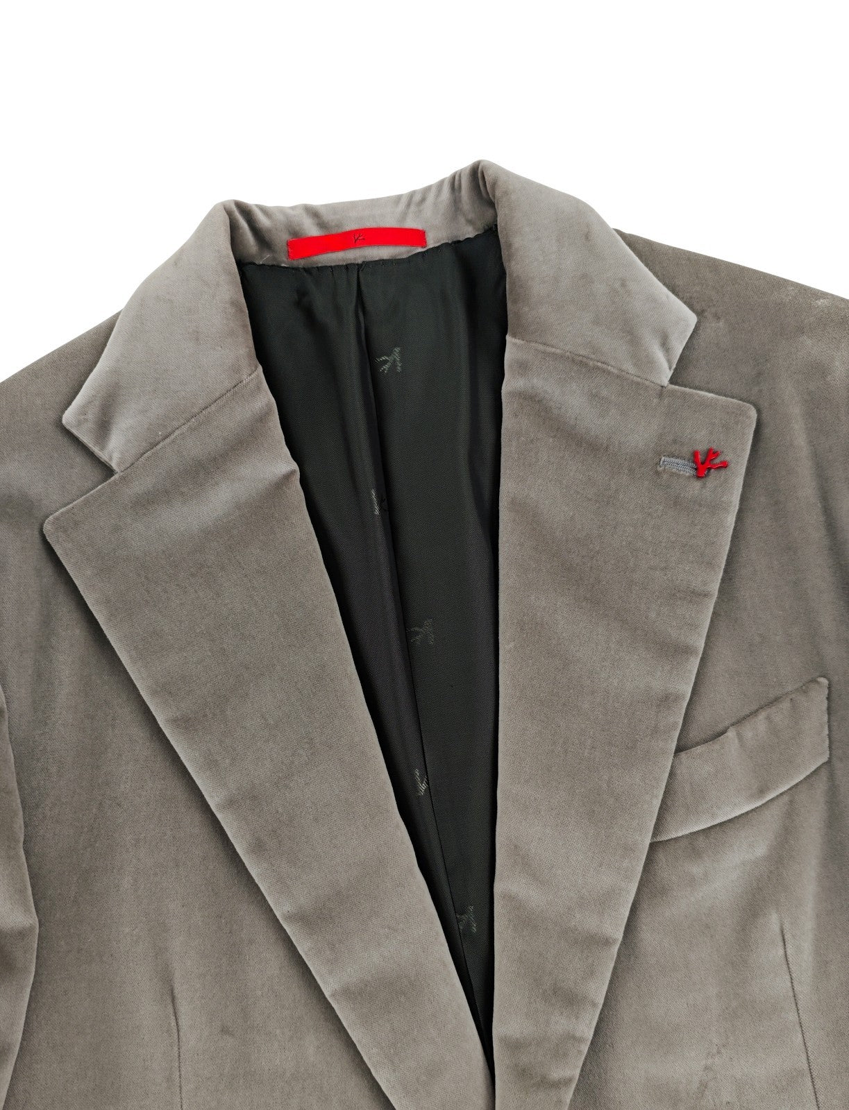 $6500 ISAIA NAPOLI "Amalfi" Gray Hand-Sewn Suit Velvet Cotton