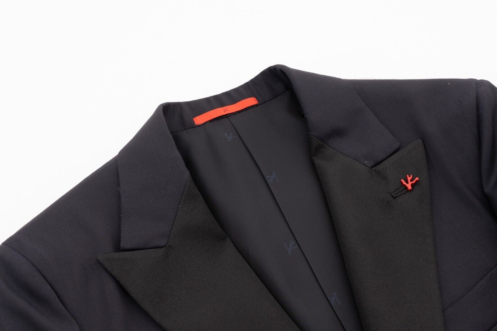 $7120 ISAIA Sanita "Aquaspider" Blue Navy Tuxedo Suit Wool 40 US / 50 EU 8C