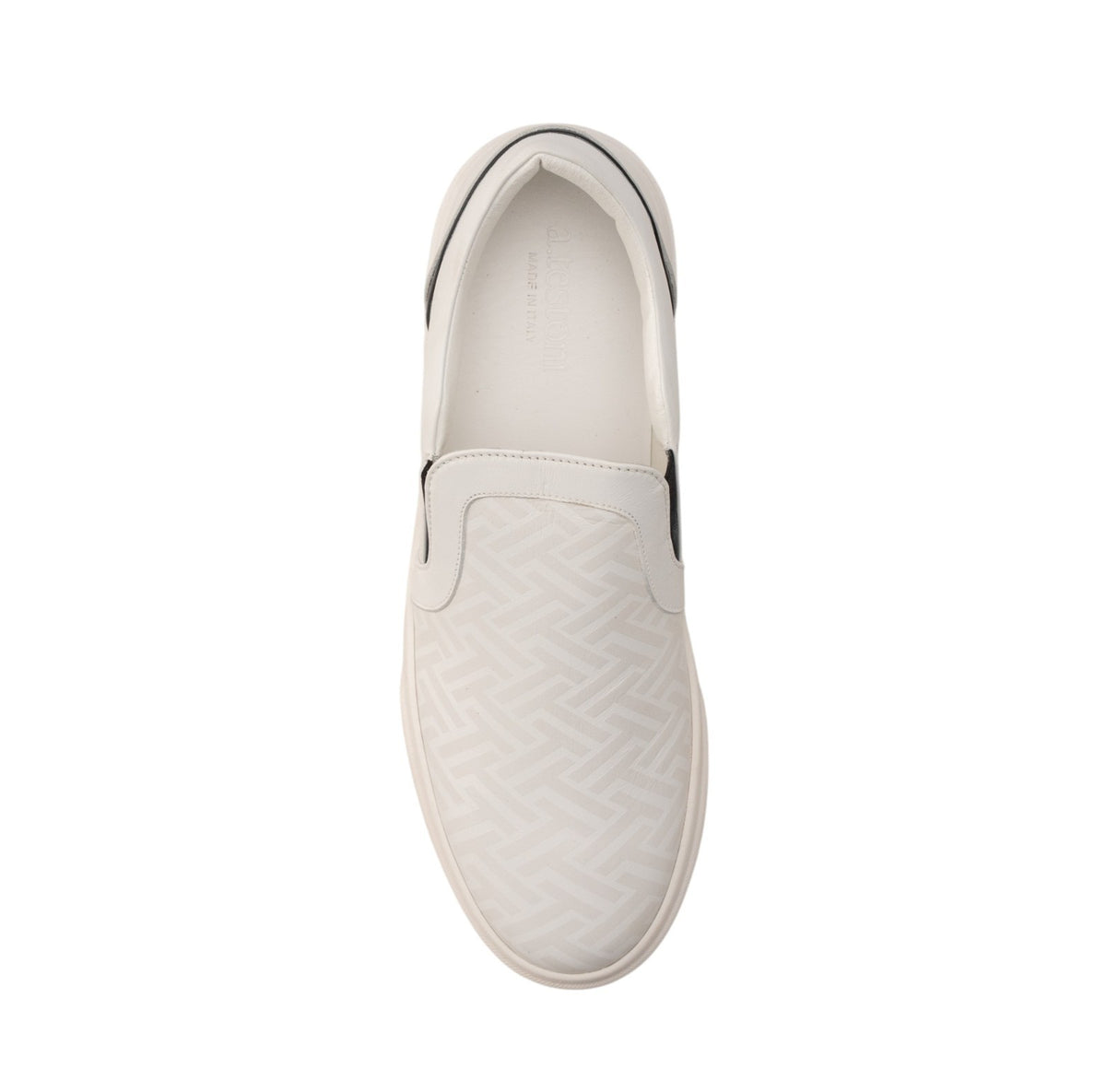 700$ TESTONI Sneaker Shoes Slip-On Weaving White Leather 8 UK  / 9 US / 42 IT