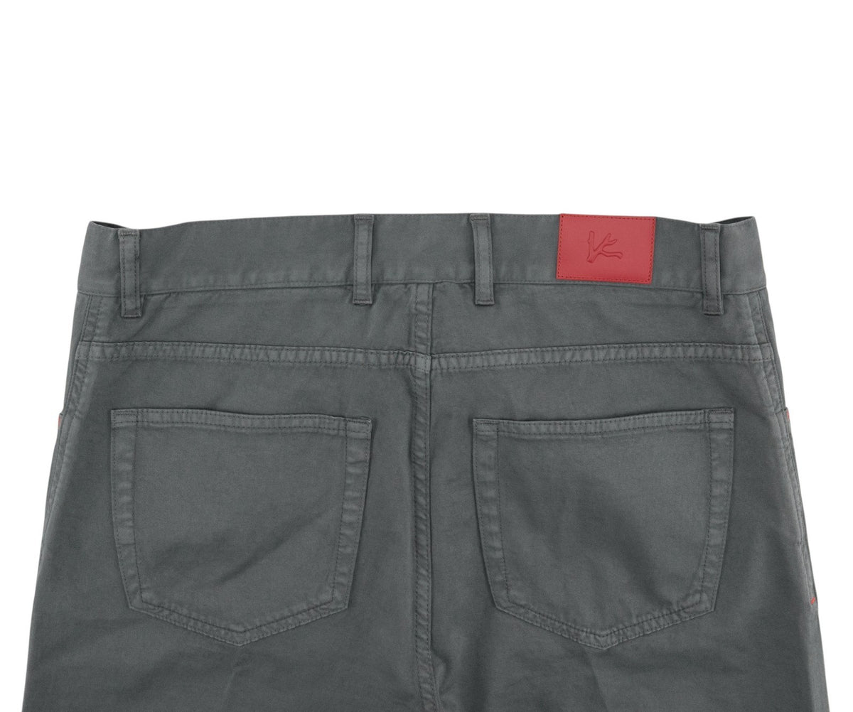 925$ ISAIA NAPOLI "SpaccaNapoli" Gray Pant Chin Cotton Cashmere Reg 32 US 48 EU