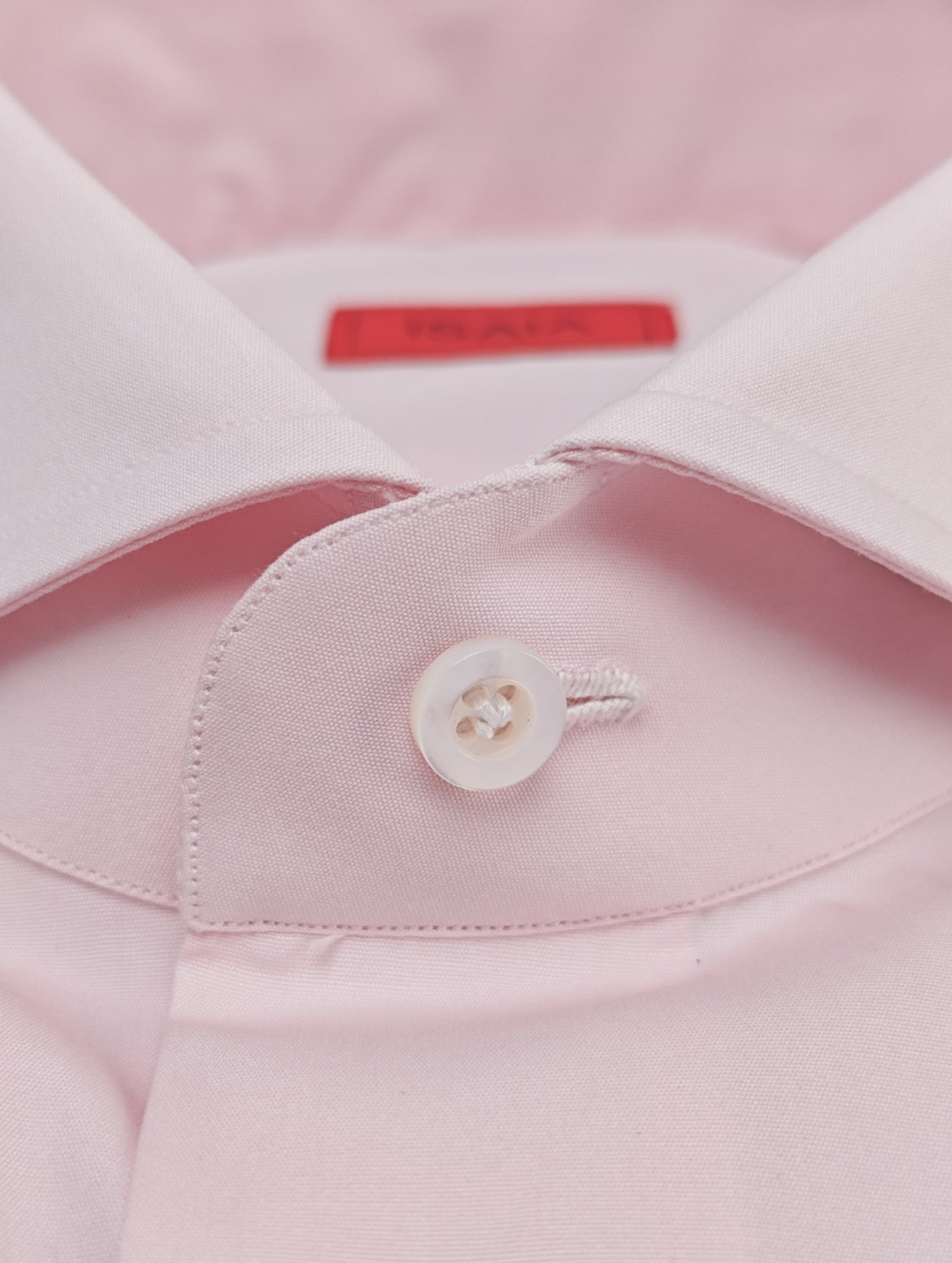730$ ISAIA NAPOLI "Mix" Dress Shirt Light Pink Solid Medium Cotton 15.5 - 39